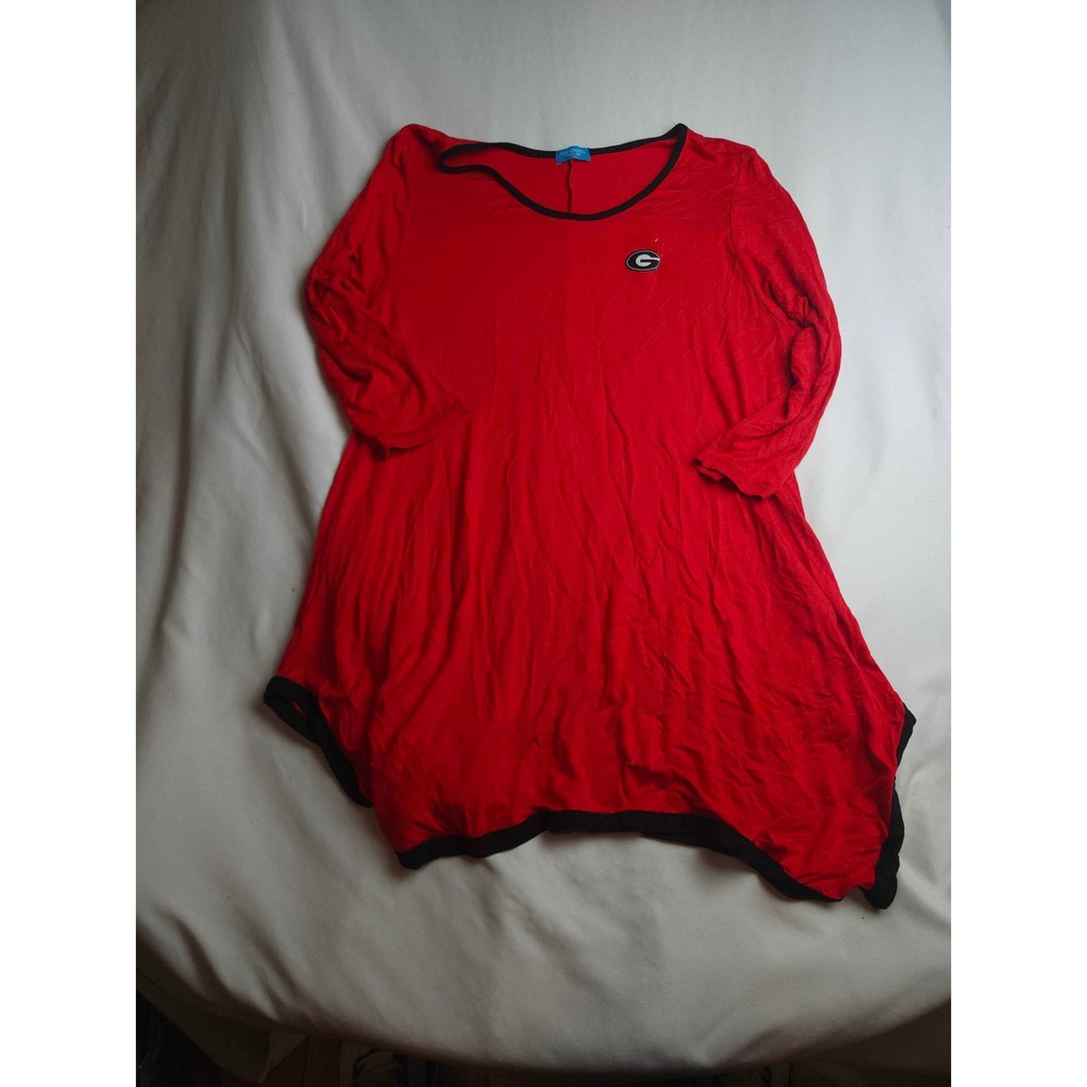 P.Michael Georgia Bulldogs Red Black Sharkbite Tunic Top Womens Medium